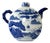 Large Vintage Porcelain Blue Willow Teapot For Sale
