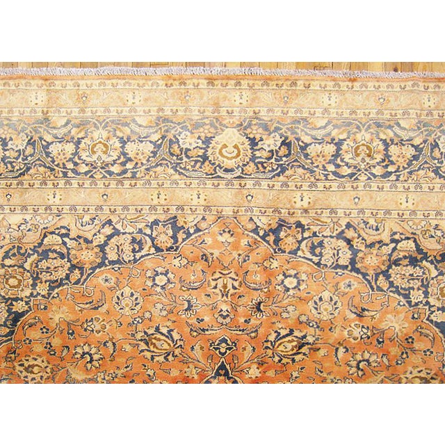 1960 Vintage Persian Kashan Oriental Carpet, with Medallion & Soft Colors For Sale - Image 4 of 5