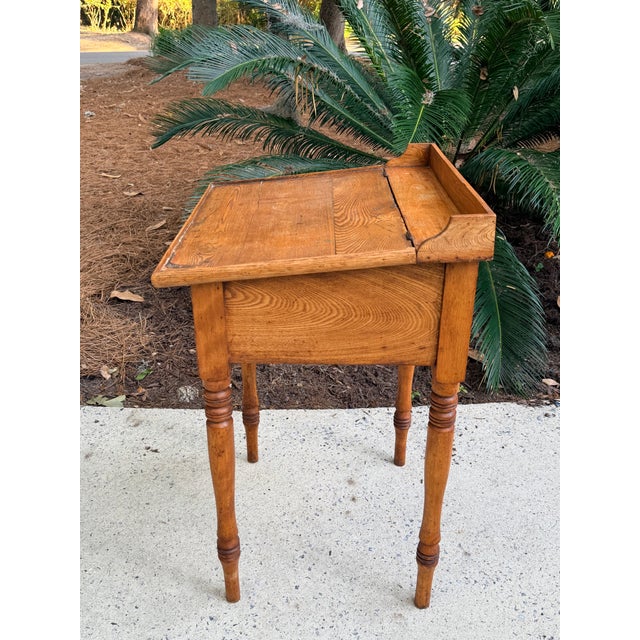 Antique Slant Top Chestnut Pine Writing Desk For Sale - Image 11 of 12