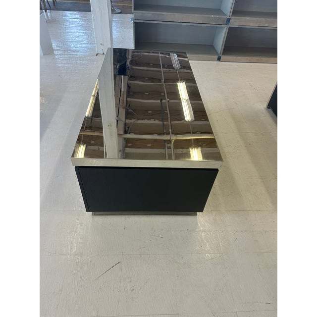 2010s Modern Ebony and Chrome Closet Table , Cabinet With Storage For Sale - Image 5 of 7