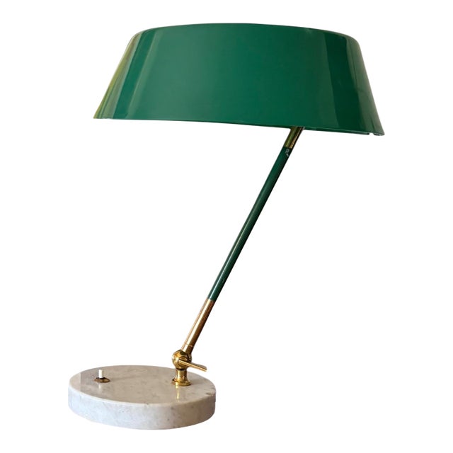 1960s Mid-Century Modern Green Table Lamp, Stilux Milano For Sale