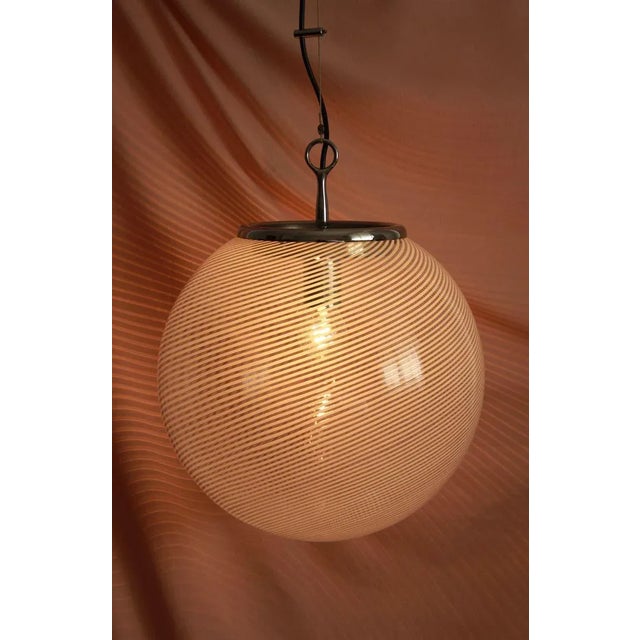 Mid-Century Modern Italian Globe Pendant Lamp by Venini, 1960s For Sale - Image 13 of 15