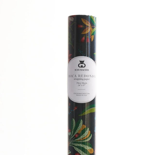 Contemporary Schumacher Roca Redonda Wrapping Paper in Carbon & Multi For Sale - Image 3 of 4
