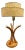 1950s Restored Hourglass Palm Shaped Rattan & Mahogany Lamp W/ Whipple Stitch Shade For Sale