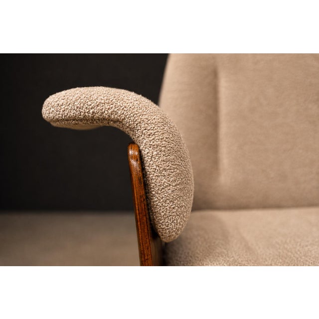 1970s Carlo Fongaro - Tall Dinamarquesa Swivel Chair in Rosewood & Chenille, 1960s For Sale - Image 5 of 18