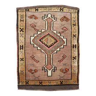 Vintage Zabihi Collection Turkish Anatolian Small Tribal Rug - 2' x 2'8" For Sale
