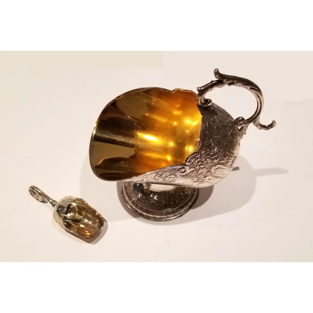 Metal "Georgian" Silver Plate Punch Bowl Ladle and Sugar Scuttle For Sale - Image 7 of 11