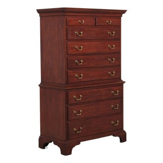 Henkel Harris Model 164 Cherry 9 Drawer Tall Chest on Chest For Sale
