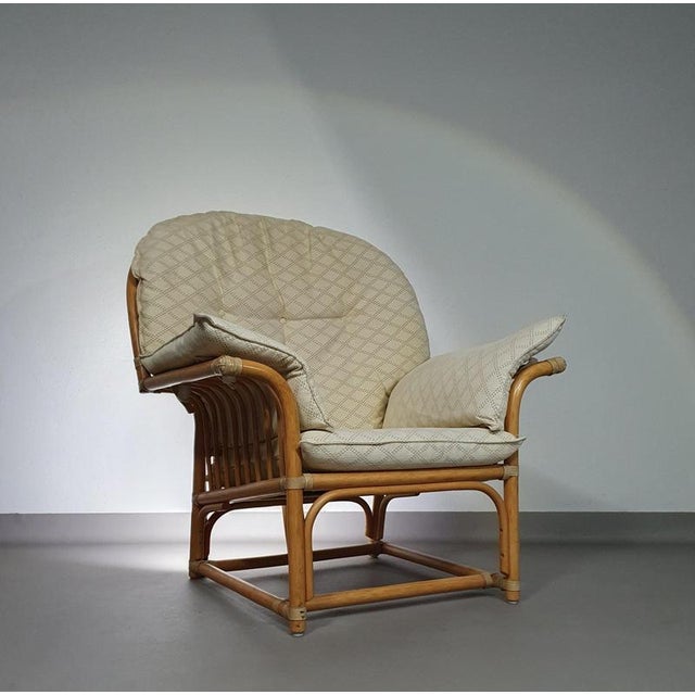 Rattan Bamboo Lounge Chair, 1970s For Sale - Image 16 of 18