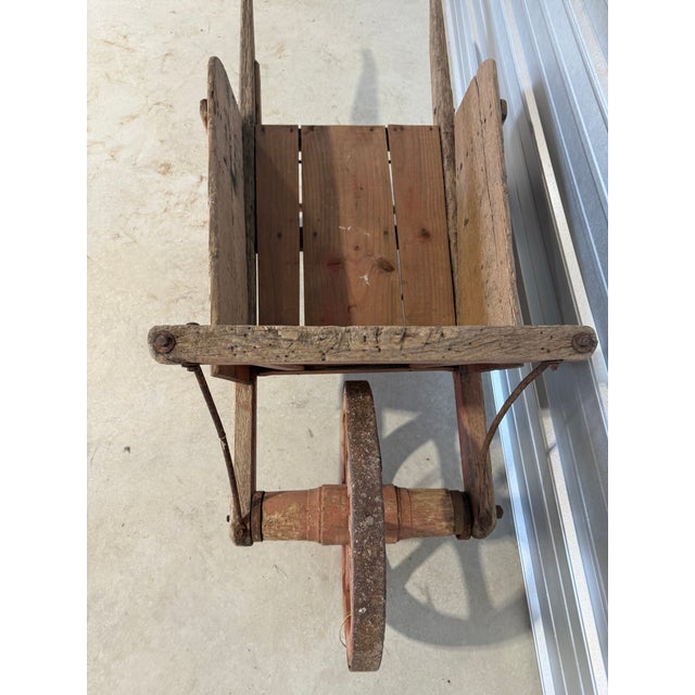 Antique Wheelbarrow in Weathered Salmon Color From England For Sale - Image 16 of 18