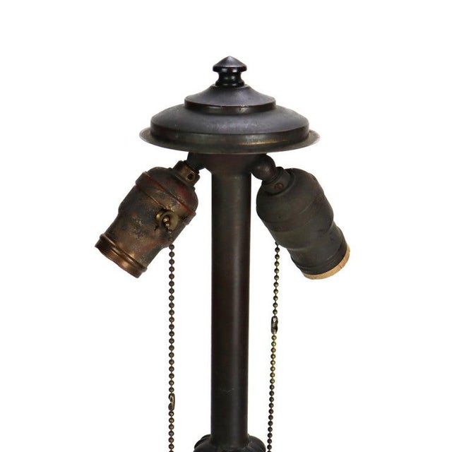 1920 Jefferson School Arts & Crafts Reverse Painted Landscape Lamp For Sale - Image 11 of 12