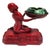 Rare 1920 figural ashtray by Nuart featuring striking red enameled metal nude female figurine seated atop an...