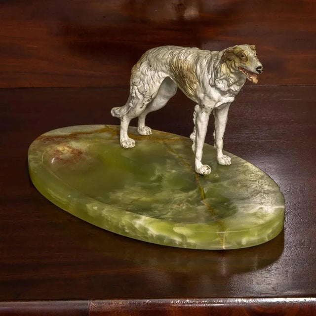 Cold Painted Bronze Borzoi Desk Companion For Sale - Image 3 of 8