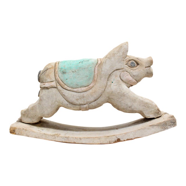 Pastel Pig Rocker For Sale
