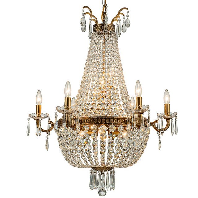 Metal Aloadecor Classic Elegance 12-Light Antique Bronze Empire Crystal Chandelier For Sale - Image 7 of 7
