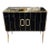 Murano Black Glass and Brass Side Cabinet For Sale