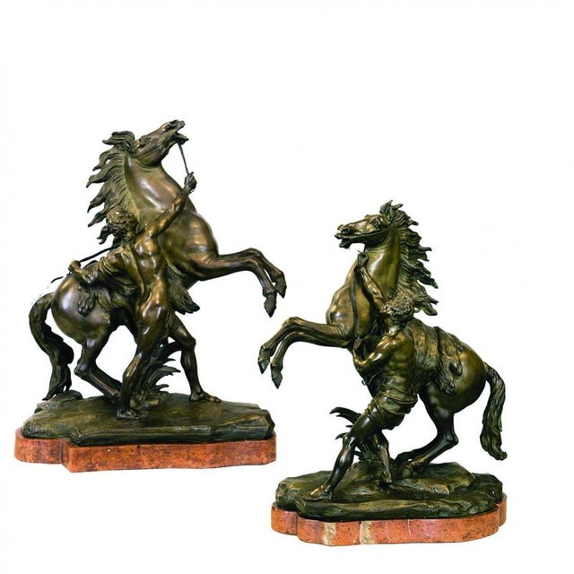 The pair of sculptural compositions known as “The Marly Horses”, also referred to as “The Horse Tamers”, represents a...