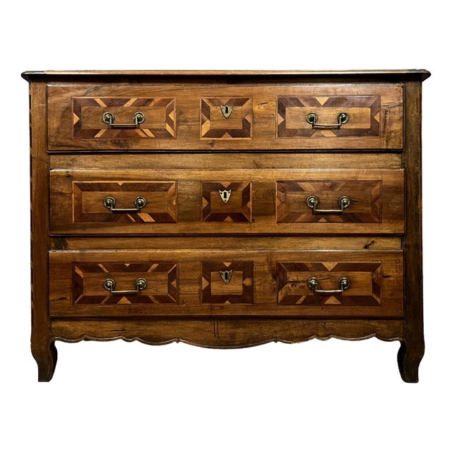 Louis XV / Louis XVI Transition Chest of Drawers in Marquetry For Sale