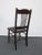 Vintage Carved Rustic Farmhouse Wood Side Chair W Leather Seat For Sale - Image 4 of 11