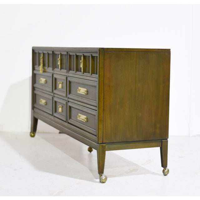 Mid 20th Century Paint to Order Mid Century Modern Nine-Drawer Dresser by Stanley Furniture For Sale - Image 5 of 12