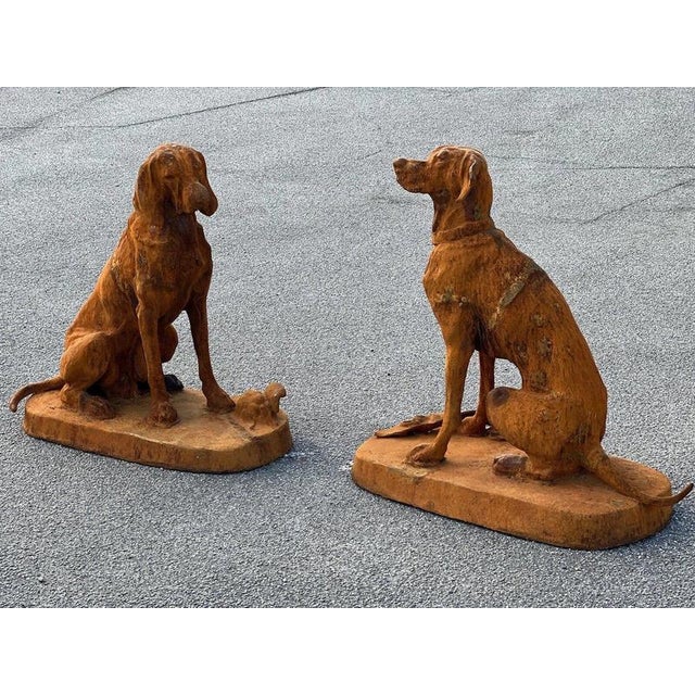 Monumental Cast Iron Hunting Hounds After Henri Alfred Jacquemart, Set of 2 For Sale - Image 10 of 15