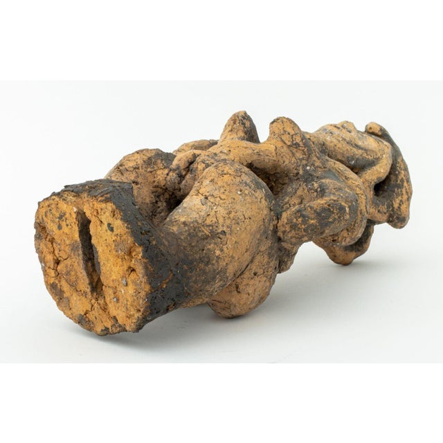 Ceramic Folk Art Abstract Female Figure Terracotta Statue For Sale - Image 7 of 7