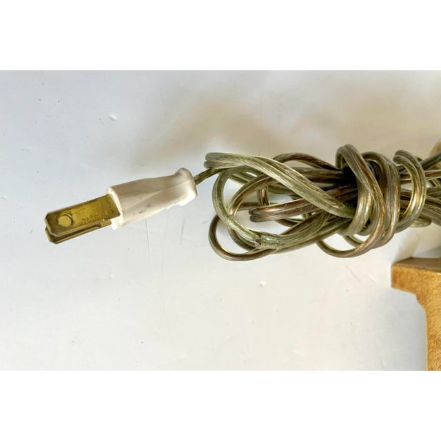 Brass Mid 20th Century Asian Champleve Cloissone Tall Brass Lamp Made by Marbro For Sale - Image 8 of 13