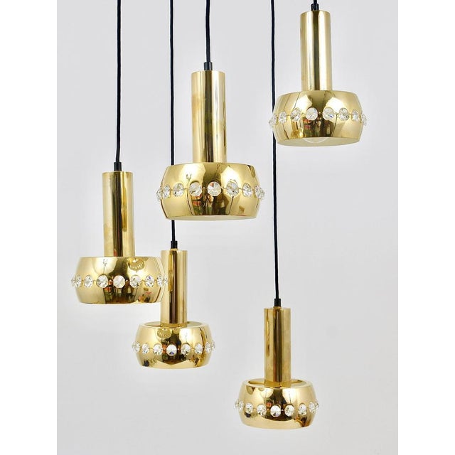Austrian Cascade Pendant Light in Brass and Crystals from Bakalowits & Söhne, 1970s For Sale - Image 14 of 18