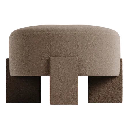 Cassete Puff in Boucle Brown by Alter Ego for Collector For Sale