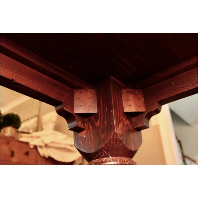 Farmhouse Handcrafted Rectangular Planked-Top Dining Table For Sale - Image 9 of 11