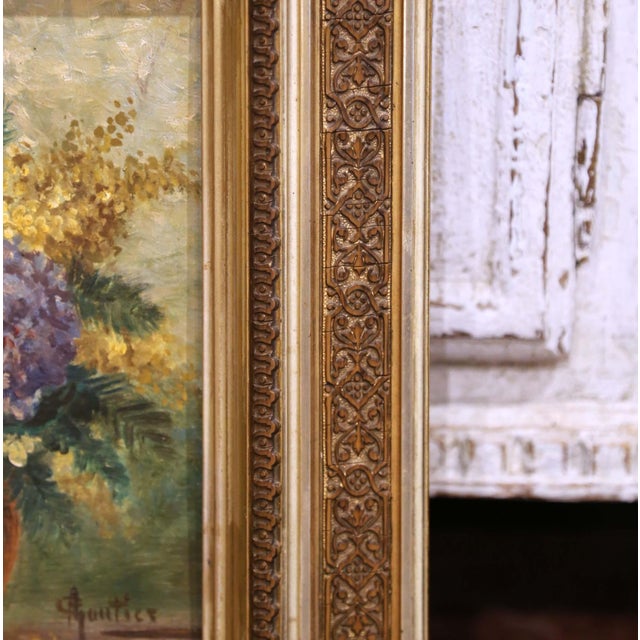 Green 19th Century French Floral Still Life Oil Painting Signed Adeline Gautier For Sale - Image 8 of 10