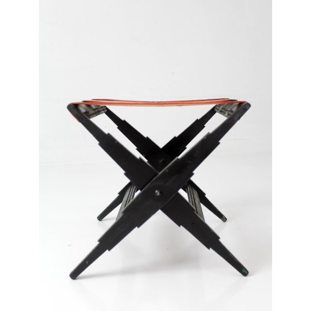 Wood 1930s Folding Hotel Luggage Rack For Sale - Image 7 of 18