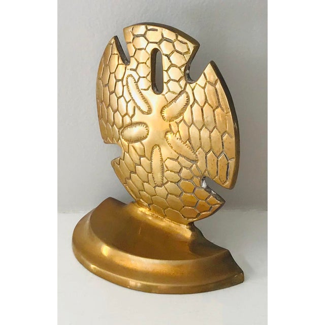 Mid-Century Modern Brass Sand Dollar Bookend* For Sale - Image 3 of 4