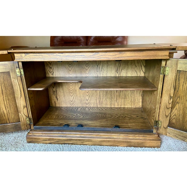 1970s Henredon Artefacts Rolling Flip Top Expanding Bar Cart For Sale - Image 11 of 11