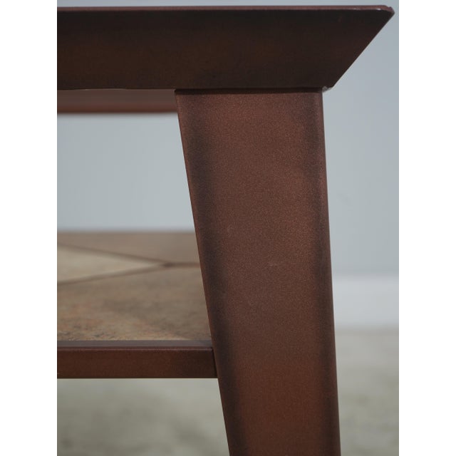 Square Glass Top Mid Century Modern 2 Tier Tile Coffee Table For Sale In Philadelphia - Image 6 of 12