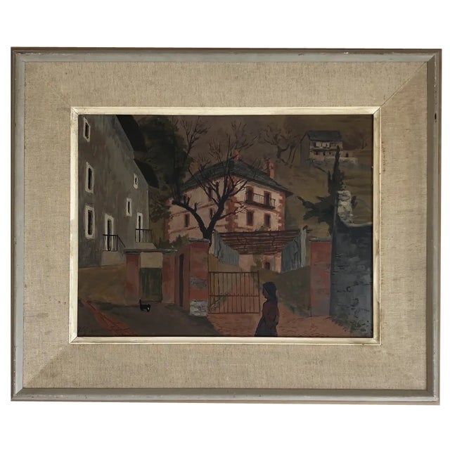 Jules Gaillepand, Locarno, 1940, Oil on Wood, Framed For Sale
