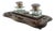 Wood and Glass Inkwell with Pen and Silver Applications For Sale