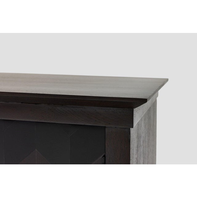 Brutalist Dark Oak Craftsmanship Sideboard with Brass Accents, Germany, 1960s For Sale - Image 10 of 16