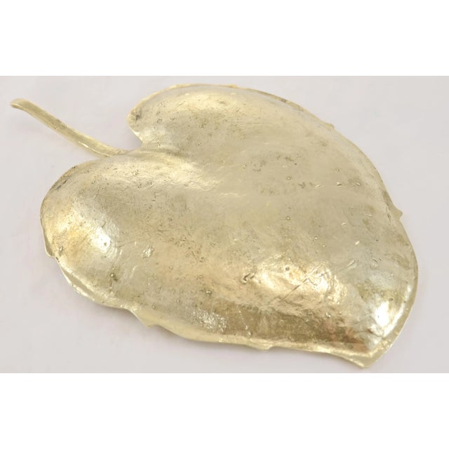 Large 10" Brass Leaf Tray For Sale - Image 4 of 4