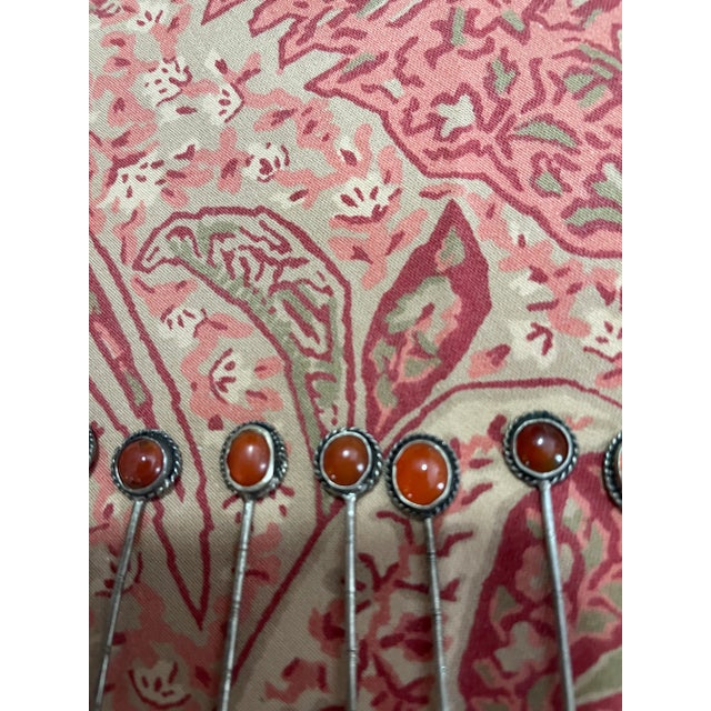 1920s Chinese Famille Rose Medallion Salt Cellar & Spoons Set- 16 Pieces For Sale - Image 9 of 10