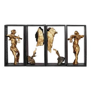 Lorenzo Servalli, Diogenes Sculpture, 1998, Bronze with Gold Leaf For Sale