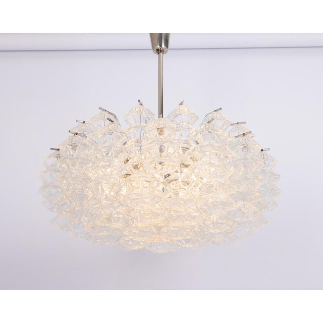 Metal Large Pagoda Glass Chandelier from Kalmar, Austria, 1960s For Sale - Image 7 of 16