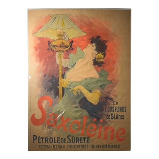 Late 19th Century Original French Color Lithograph Poster for Saxoléïne by Jules Chéret For Sale
