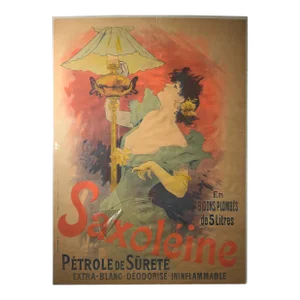 Late 19th Century Original French Color Lithograph Poster for Saxoléïne by Jules Chéret
