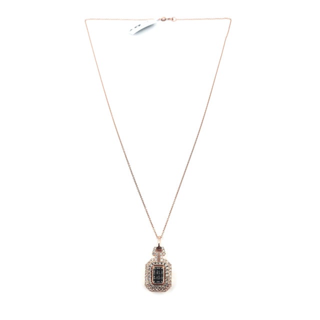 0.90 Ct Le Vian Emerald Shaped Tri-Color Multi-Diamond Doorknocker Pendant For Sale - Image 10 of 10