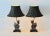 Blue Frederick Cooper Cast Iron Foo Dogs Table Lamps Vintage Chinoiserie- a Pair For Sale - Image 8 of 12