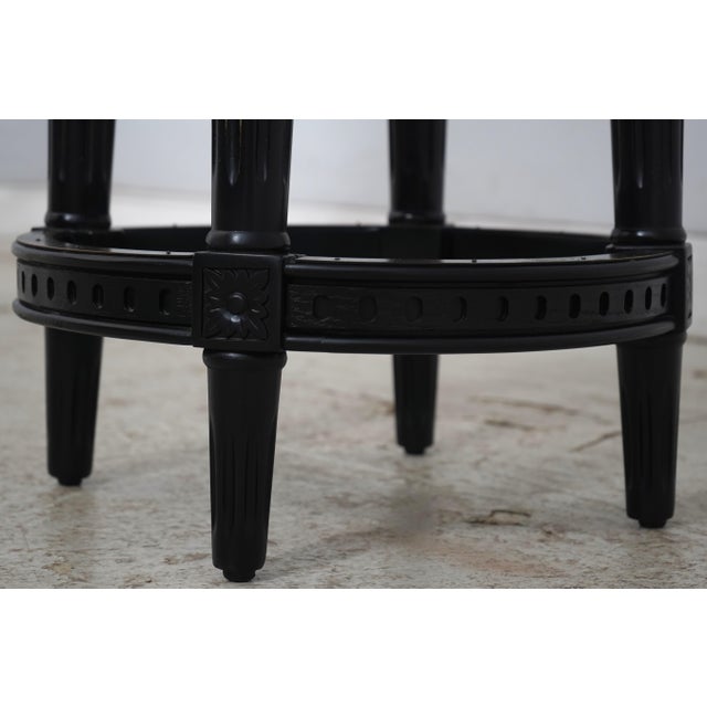 Wood Set of 4 Frontgate Leather Counter Stools For Sale - Image 7 of 17