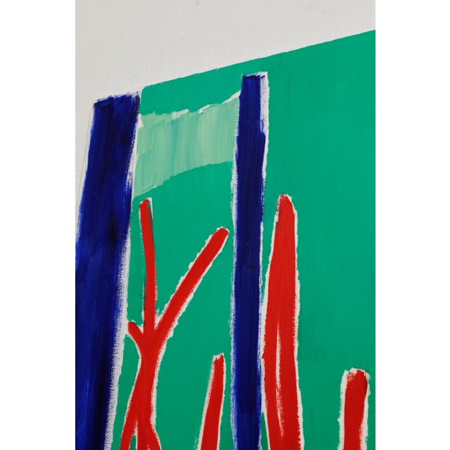 Textile "The Rain Wakes Me Up Every Hour" Large Semi-Abstract Forest Painting by Simon Findlay For Sale - Image 7 of 18