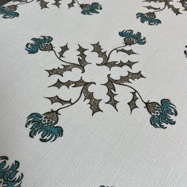 Heather Chadduck Textiles Thistleton Juniper Linen Fabric- 5 Yards For Sale - Image 4 of 7