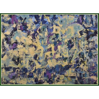 Ny'25 Expressions' Large Abstract Original Oil Painting by American Expressionist George Brinner, Framed For Sale